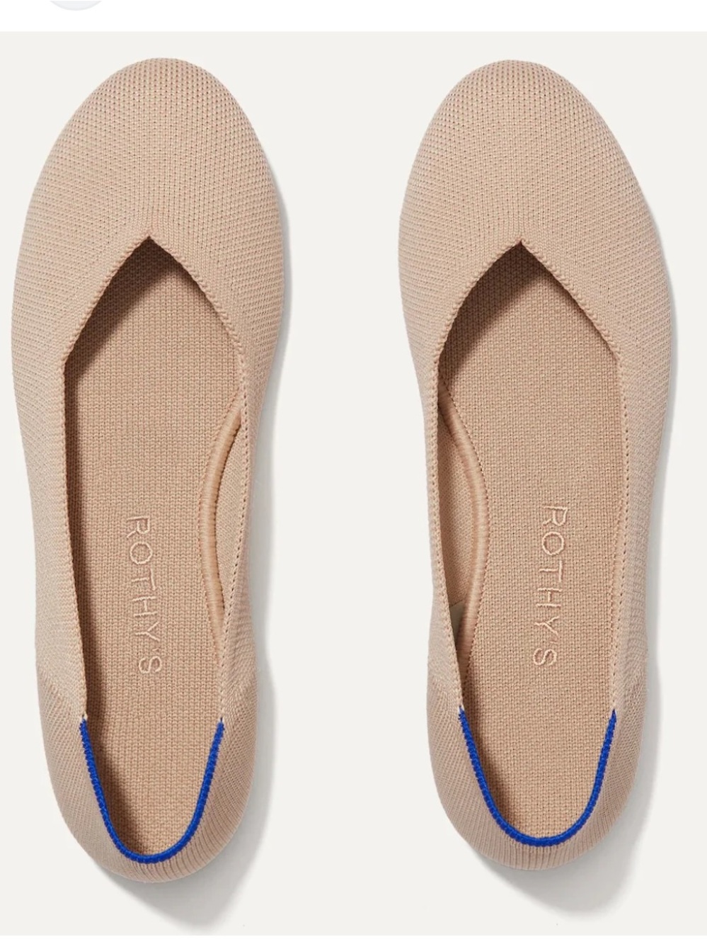 Rothy's The Flat Round Toe Flats 8 Beige & Blue